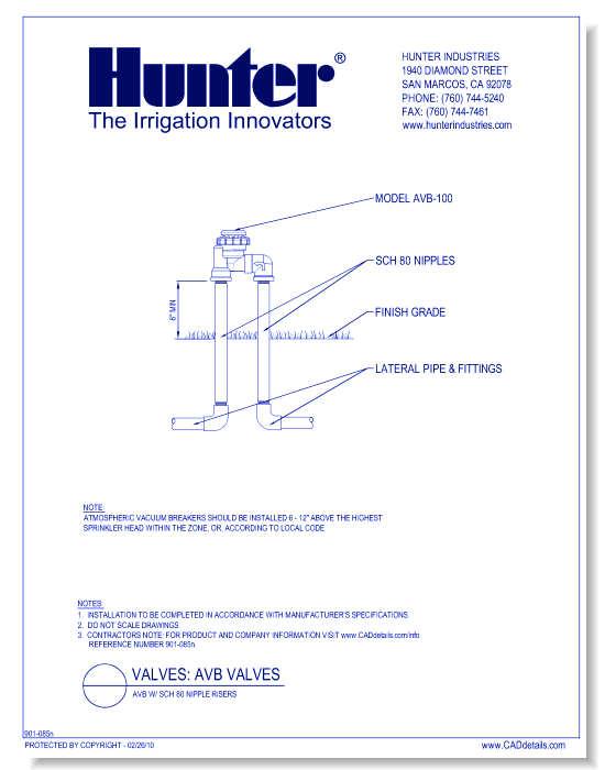 Valves - AVB - AVB w/ SCH 80 Nipple Risers