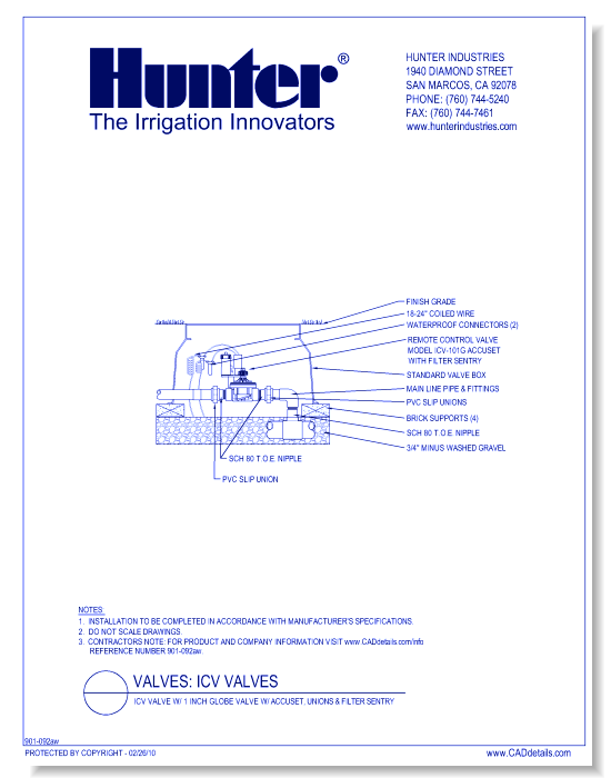 ICV-101G - ICV Valve w/ 1 Inch Globe Valve w/ Accuset, Unions & Filter Sentry