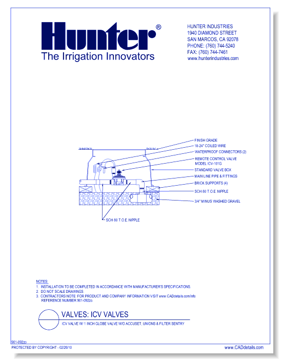 ICV-101G - ICV Valve w/ 1 Inch Globe Valve w/o Accuset, Unions & Filter Sentry