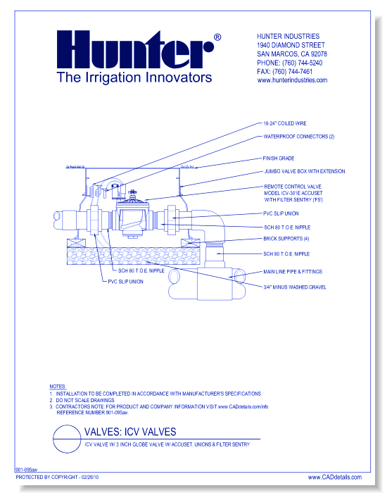 ICV-301EG - ICV Valve w/ 3 Inch Globe Valve w/ Accuset, Unions & Filter Sentry