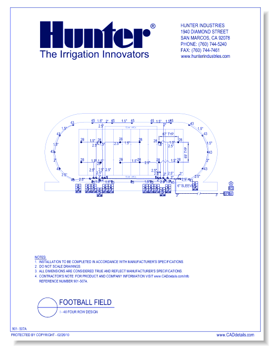 Official Football Field - I-40 Four Row Design