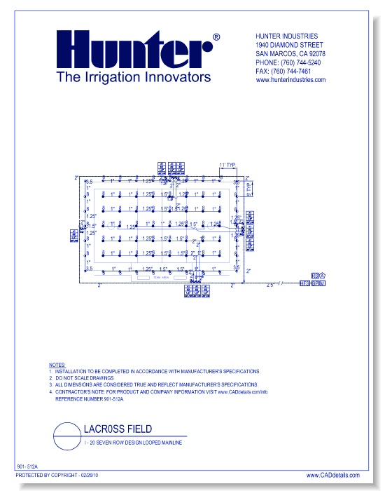 Lacross Field - I-20  Seven Row Design Looped Mainline