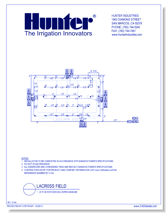 Lacross Field - I-25 Five Row Design Looped Mainline
