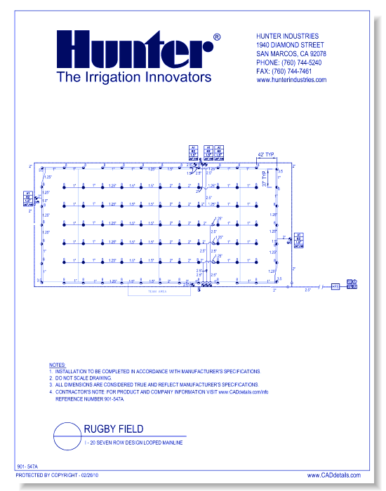 Rugby Field - I-20 Seven Row Design Looped Mainline (1 of 2)