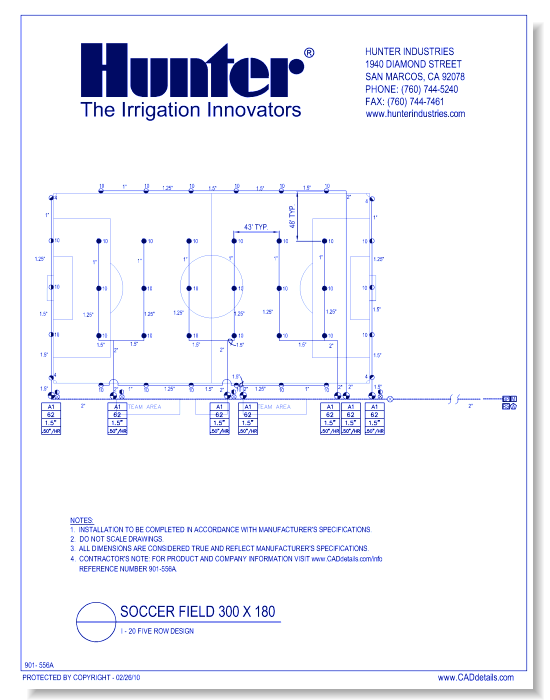 Soccer Field 300 x 180 I-20 Five Row Design (1 of 2)