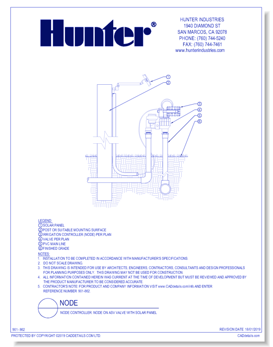 Node Controller: NODE on ASV Valve with Solar Panel