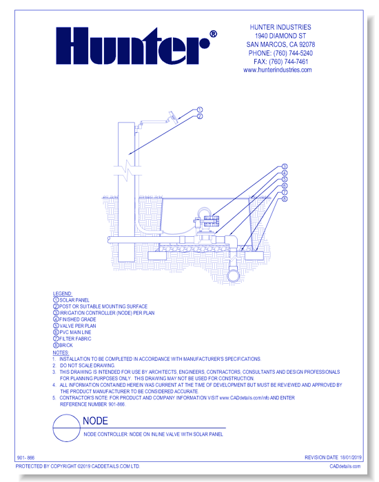 Node Controller: NODE on Inline Valve with Solar Panel