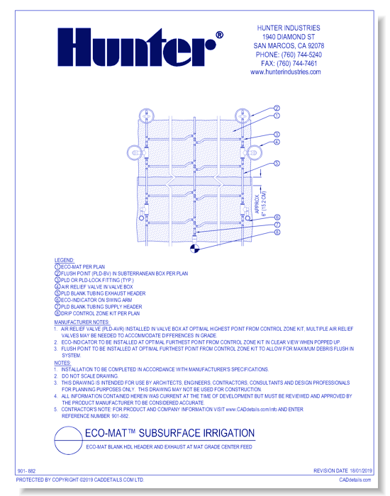ECO-MAT Blank HDL Header and Exhaust at Mat Grade Center Feed