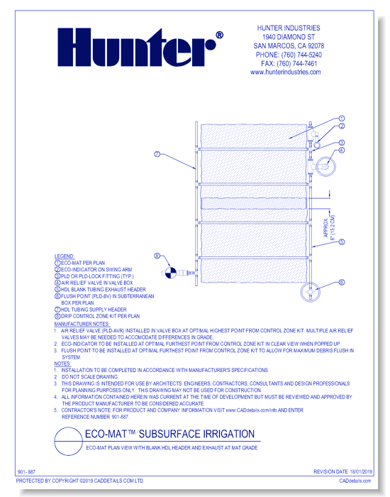 ECO-MAT Plan View with Blank HDL Header and Exhaust at Mat Grade