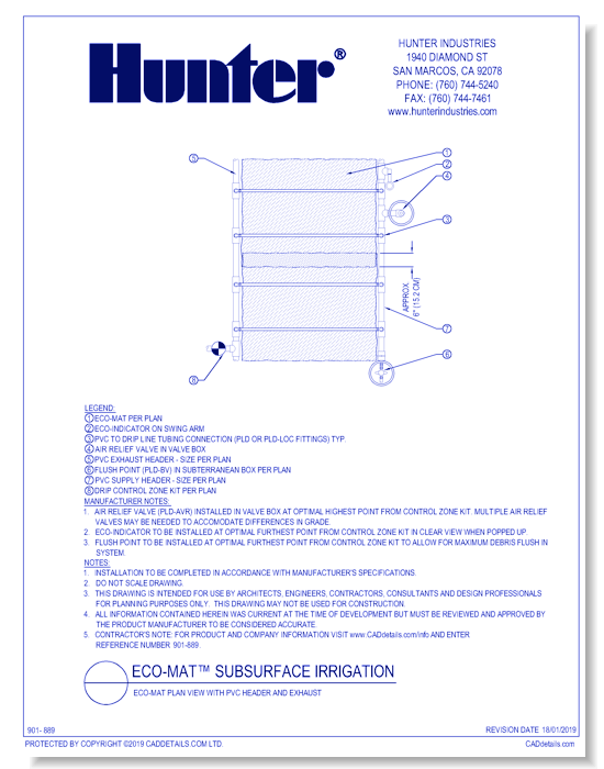 ECO-MAT Plan View with PVC Header and Exhaust