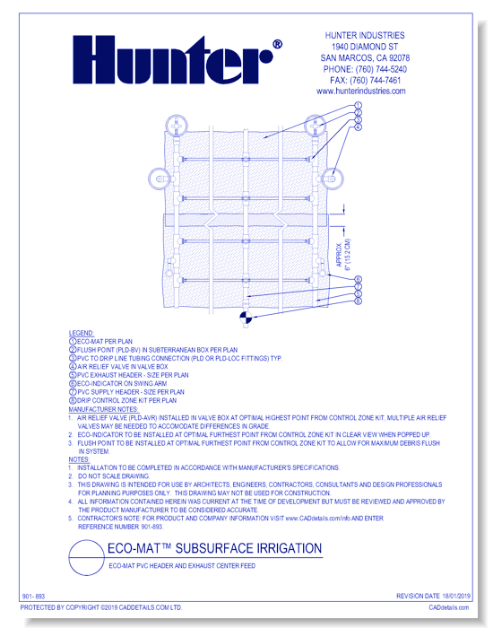 ECO-MAT PVC Header and Exhaust Center Feed