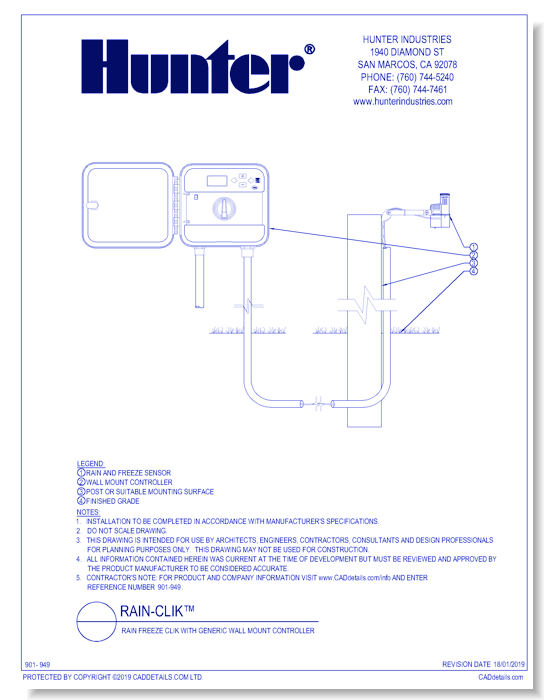 Sensors - Rain Freeze Clik with Generic Wall Mount Controller