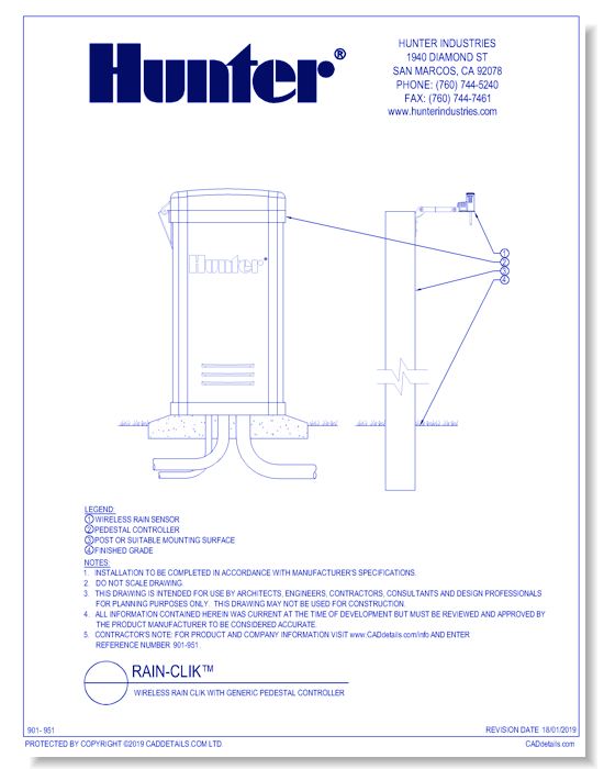 Sensors - Wireless Rain Clik with Generic Pedestal Controller