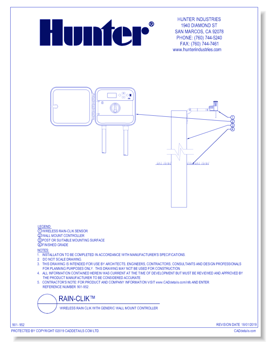 Sensors - Wireless Rain Clik with Generic Wall Mount Controller