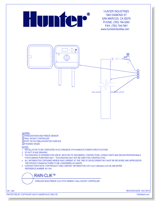 Sensors - Wireless Rain Freeze Clik with Generic Wall Mount Controller