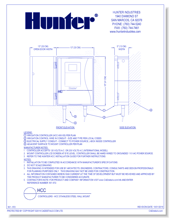 Controllers - HCC Stainless Steel Wall Mount