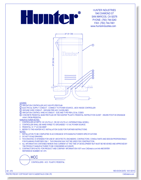 Controllers - HCC Plastic Pedestal
