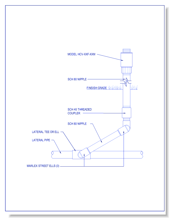 Valves - HCV-XXF-XXM - HCV Check Valve w/o Check Valve & w/ Marlex Street Elbows