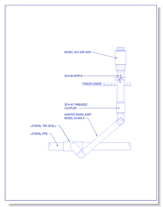 Valves - HCV-XXF-XXM - HCV Check Valve w/o Check Valve & w/ Hunter Swing Joints