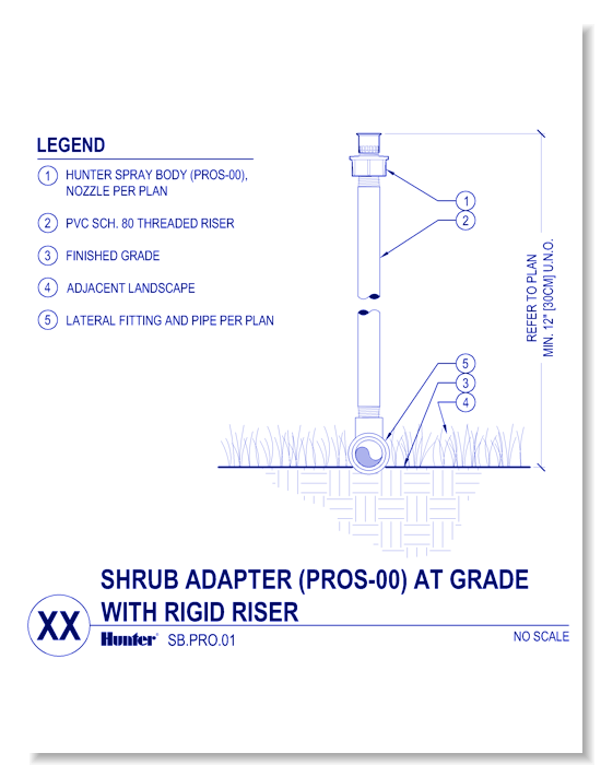PROS-00 With Rigid Riser - Hunter Industries - CADdetails