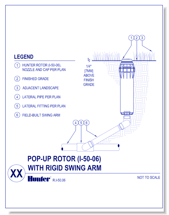 Rotary Sprinklers: I-50 Pop Up Rotor with Rigid Swing Arm and Stabilizer Flange