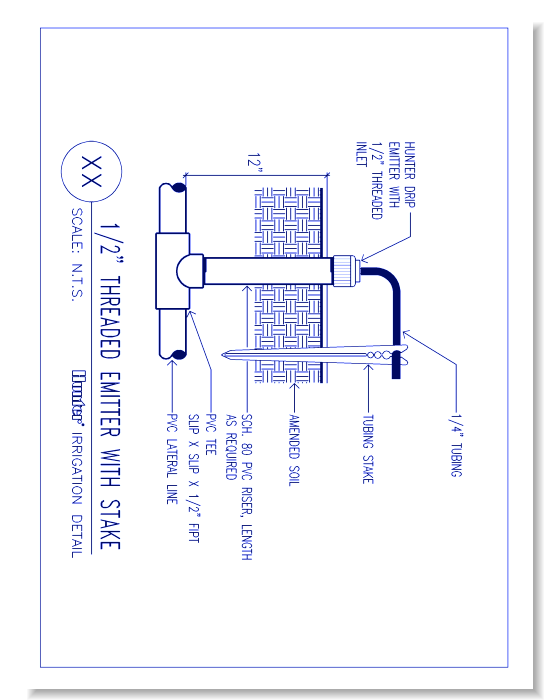 Drip Emitters - Threaded Emitter on Pipe with Stake