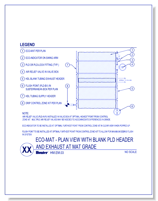 ECO-MAT Plan View with Blank HDL Header and Exhaust at Mat Grade
