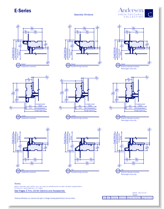E-Series: Aluminum Clad - Specialty Windows - Section