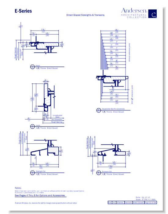 E-Series: Aluminum Clad - Inswing Doors - Section