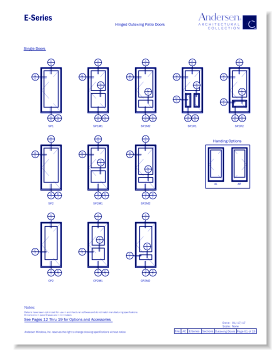 E-Series: Aluminum Clad - Outswing Doors - Section