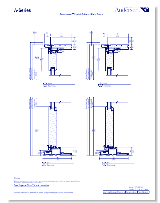 A-Series: Composite Clad - Frenchwood Outswing Doors - Section