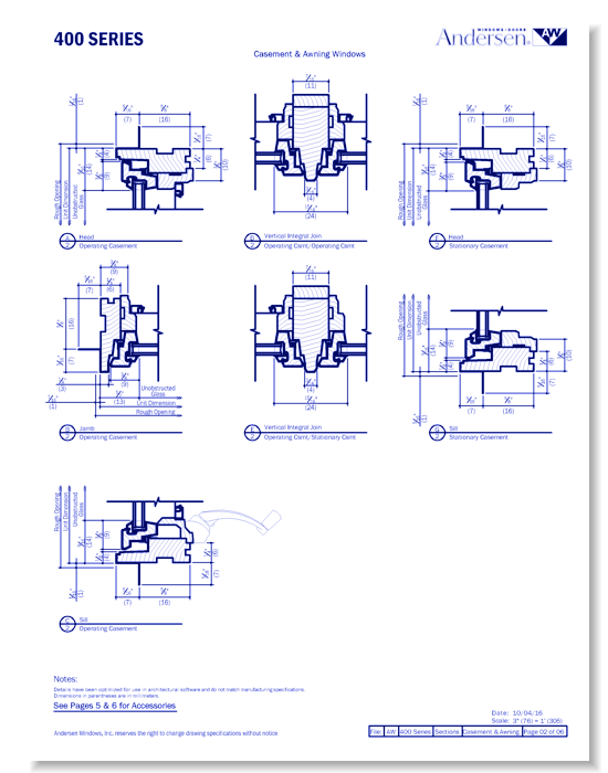 400 Series: Vinyl Clad - Casement & Awning Windows - Section