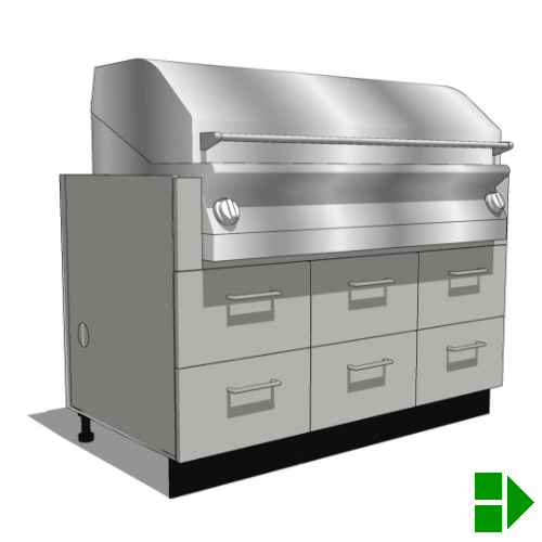 OGBxx60: Grill Base - 6 Drawers