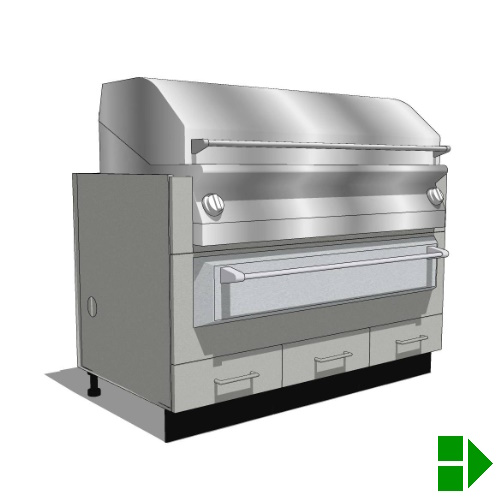 OGW5830: Grill Base for Grill with Warming Drawer 58 inch, 3 Drawers