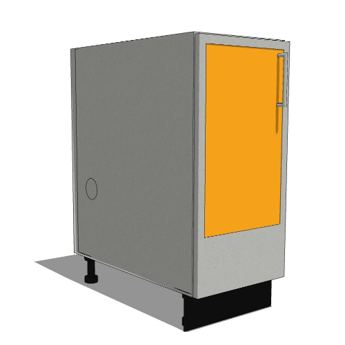 Cabinet: Urbane Open Base Storage Cabinet 1 Door