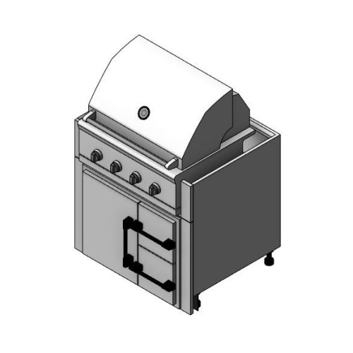 CAD Drawings BIM Models Danver Grill Base Cabinets With Under Grill Fridge