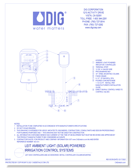 LEIT 4000 Controllers And Accessories - Detail Controller Column Mounting