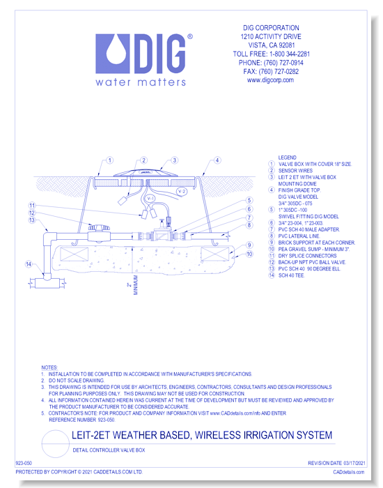 LEIT-2ET Weather Based, Wireless Irrigation System - Detail Controller Valve Box