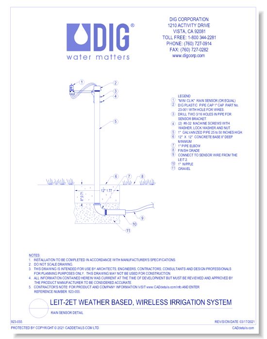 LEIT-2ET Weather Based, Wireless Irrigation System - Rain Sensor Detail