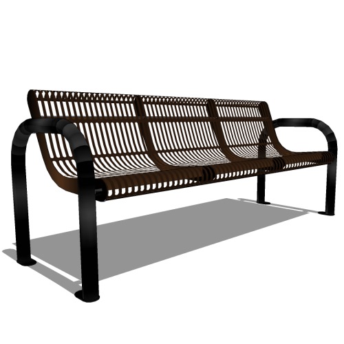 L1337 - Ultra 6' Slotted Steel Bench, Portable/Surface Mount