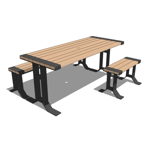 RCPWT63A - Wainwright 6' ADA Picnic Table and Benches Set