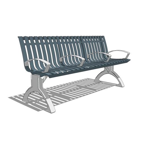 L1441P - Latitude 6' Contour Bench with Divided Seating
