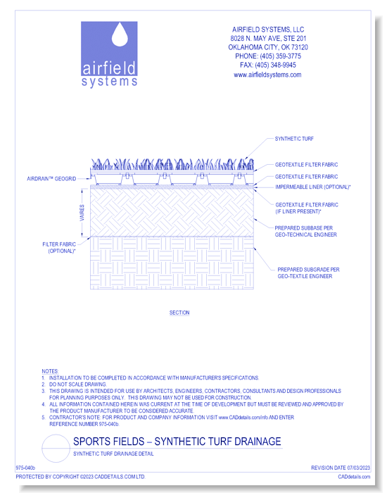 Synthetic Turf Drainage Detail