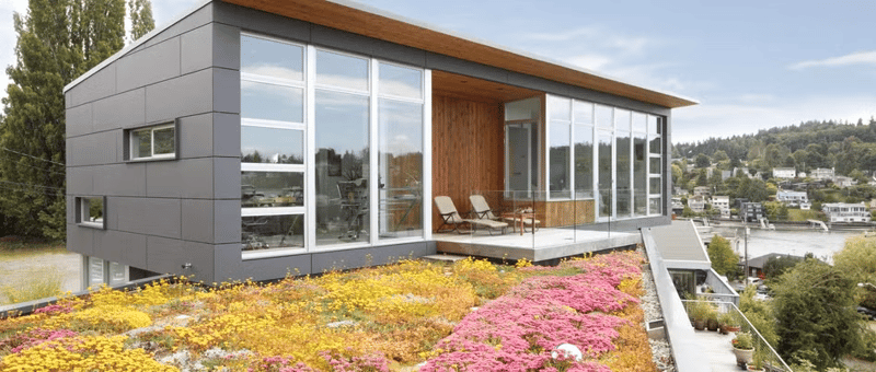 Aluminum windows from Milgard ensure fabulous views of Seattle
