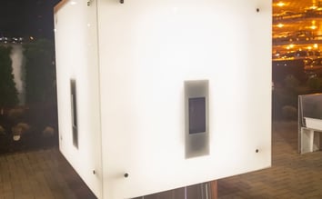 The photos (Courtesy of Pittsburgh Cultural District) show The Water Cube installed in the Pittsburgh Cultural Trust district with Filtrine's B103 Water Filling Stations and non-recessed 107-14 fountains. Technical design and project management are by Flyspace Productions.