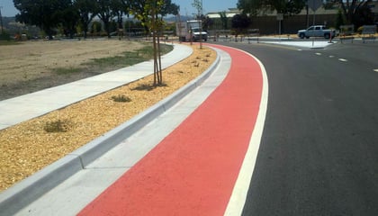 Paso Robles Bike Lane Transformation with Red Coating