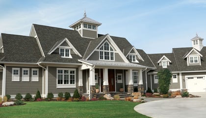 Celect® 7" Shake and Celect® Board & Batten in Shale, and Celect® Trim in Frost