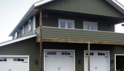 Celect® 7" Clapboard and Board & Batten in Pine Brook and Celect® Trim in Frost
