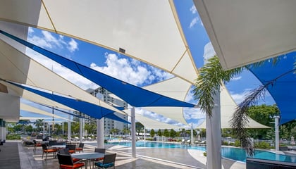 Shade Systems Provides ‘Sail’ Shades For Retirement Community Pool