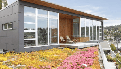 Aluminum windows from Milgard ensure fabulous views of Seattle